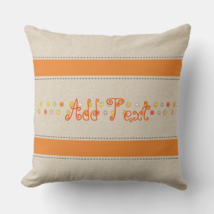 Funny Bright Linen Orange Streifen Fügen Sie Textn Kissen