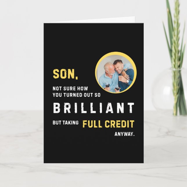Funny Brilliant Son Foto Geburtstagkarte Karte (Vorderseite)