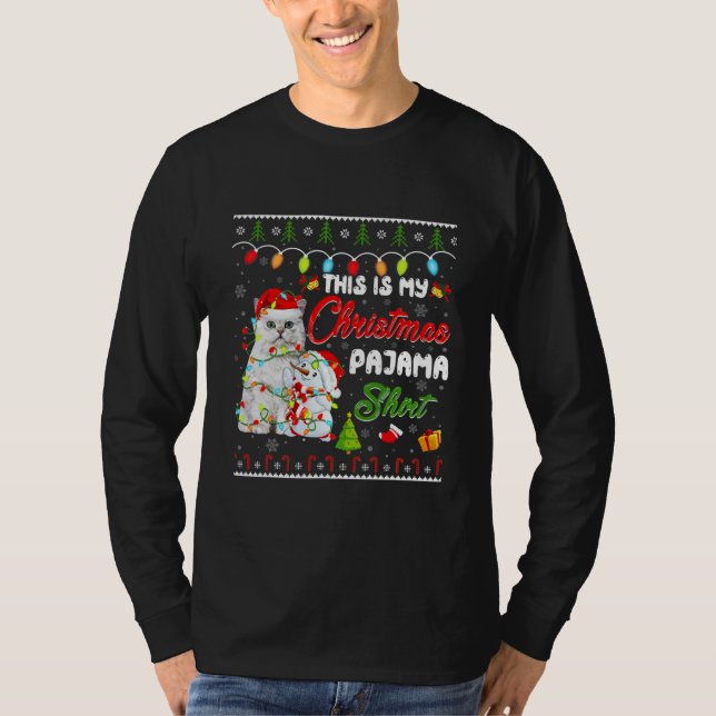 Funny British Longhair This Is My Christmas T-Shirt (Vorderseite)