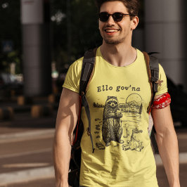 Funny British Raccoon Eating Garbage Campfire T-Shirt