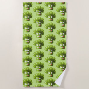 Funny Broccoli Green Vegan Vegetarier Strandtuch