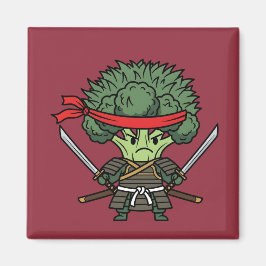 Funny Broccoli Samurai Warrior Japanese Art Illust Magnet