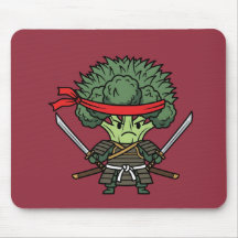 Funny Broccoli Samurai Warrior Japanese Art Illust