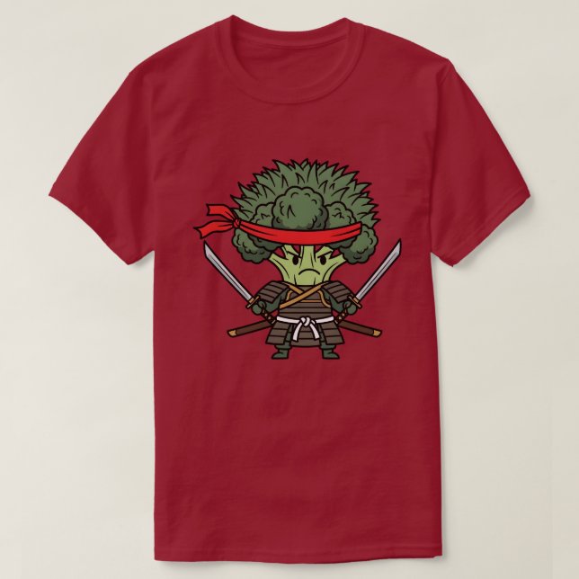 Funny Broccoli Samurai Warrior Japanese Art Illust T-Shirt (Design vorne)
