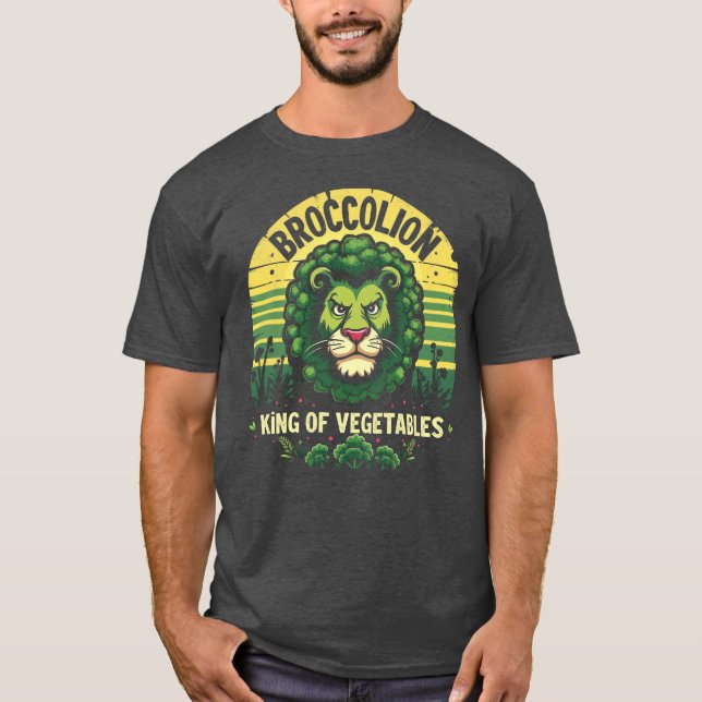 Funny Broccolion Lion Broccoli Hybrid Retro T-Shirt (Vorderseite)
