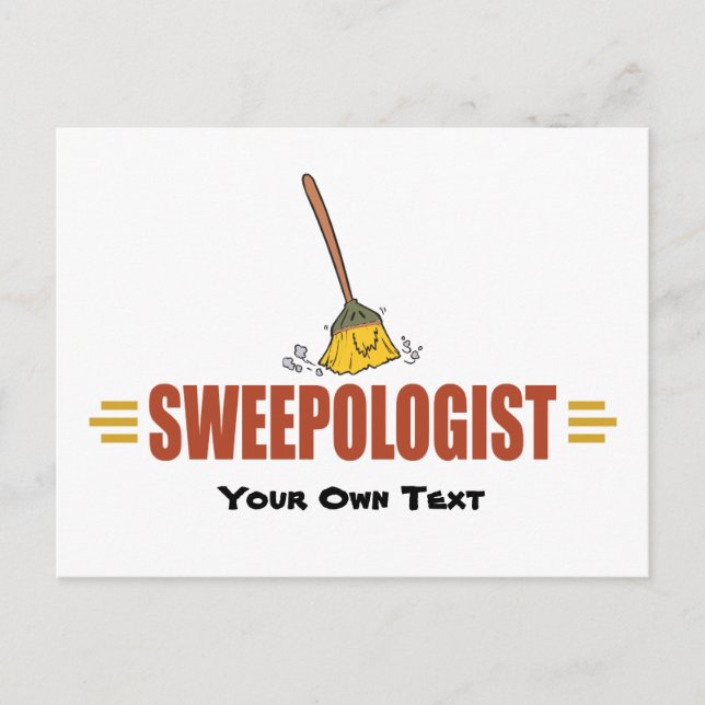 Funny Broom Sweep Postkarte (Vorderseite)