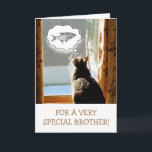 Funny Brother Cat and Fish Birthday Karte<br><div class="desc">Spaß-Karte mit einem niedlichen Kätzchen,  der von einem schönen großen Fisch träumt. Gut für den Bruder,  der angeln Lieben! Personalisieren Sie die Nachricht,  um Ihren eigenen besonderen Gruß zu erstellen. Danke für die Suche und hoffen,  dass Sie Spaß haben. Foto ©Christine Greenspan</div>