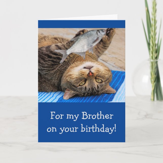 Funny Brother Fishing Birthday Karte (Vorderseite)