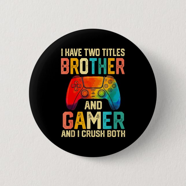 Funny Brother Gamer Graphic Tee Men Boys Teens Vid Button (Vorderseite)