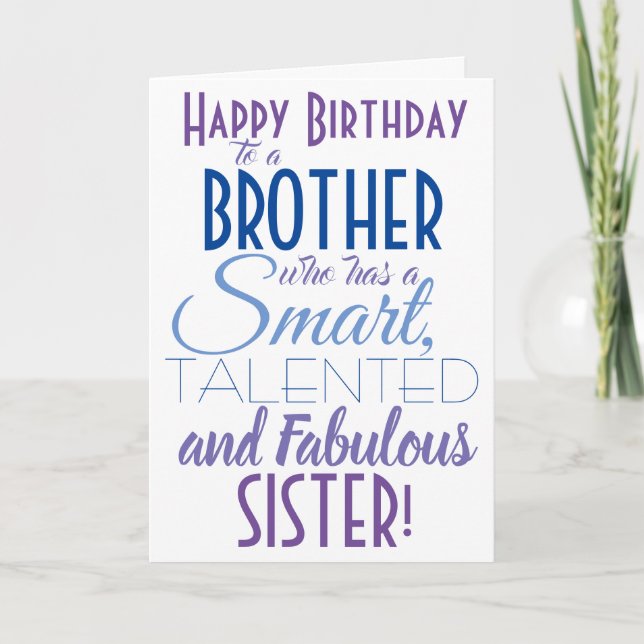 Funny Brother Sister Birthday Karte (Vorderseite)