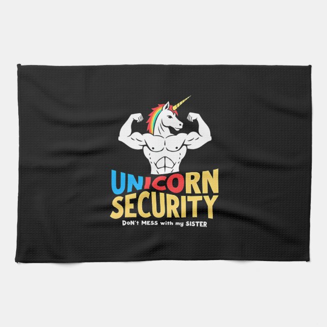 Funny Brother Unicorn Security Dont Mess With My S Geschirrtuch (Horizontal)