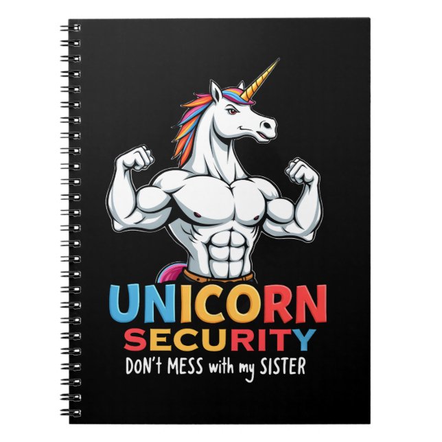Funny Brother Unicorn Security Dont Mess With My S Notizblock (Vorderseite)