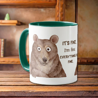 Funny Brown Bear I'm Fine Office Tasse
