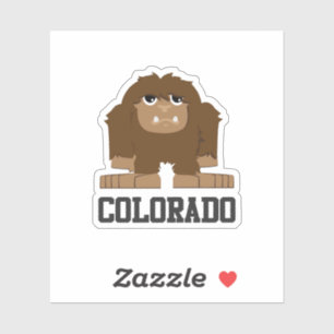 Funny Brown Cartoon Colorado Sasquatch Aufkleber