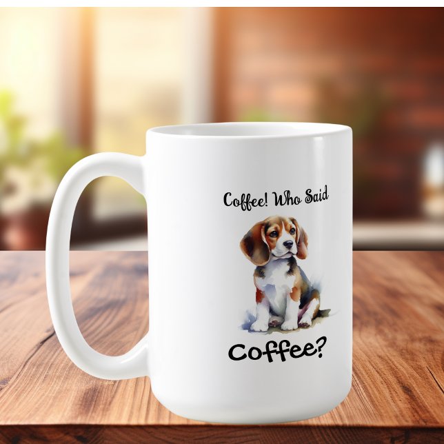 Funny BROWN 'Coffee" Beagle Personalize Kaffeetasse (Von Creator hochgeladen)