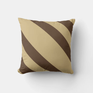 Funny Brown Diagonal Stripes Kissen