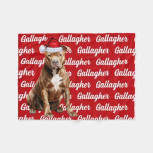Funny Brown Pitbull Dog Name Muster Weihnachten Fleecedecke