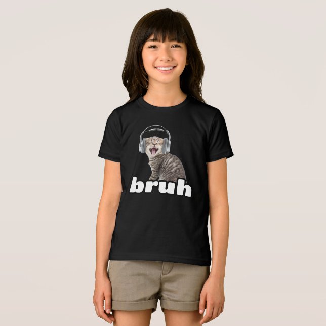 Funny Bruh Cat Tri-Blend Shirt (Vorderseite Voll)