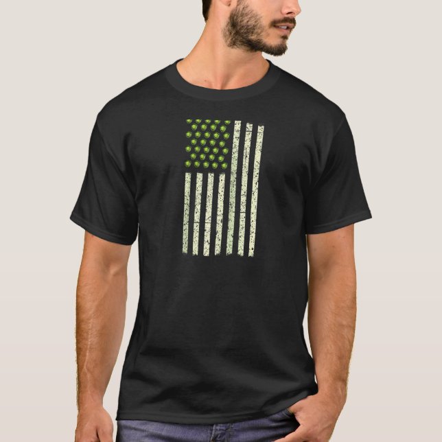 Funny Brussel Sprouts American Flag Vegan Men Wome T-Shirt (Vorderseite)