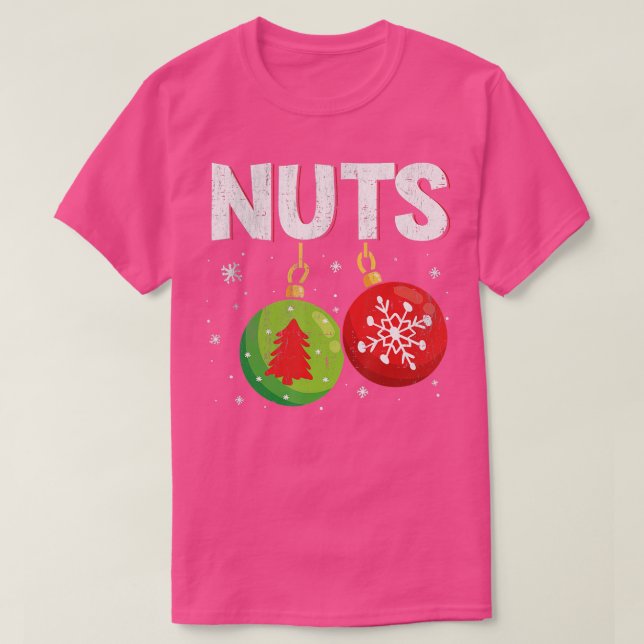 Funny Brust Nuts Matching Kastanien Weihnachtsfeie T-Shirt (Design vorne)