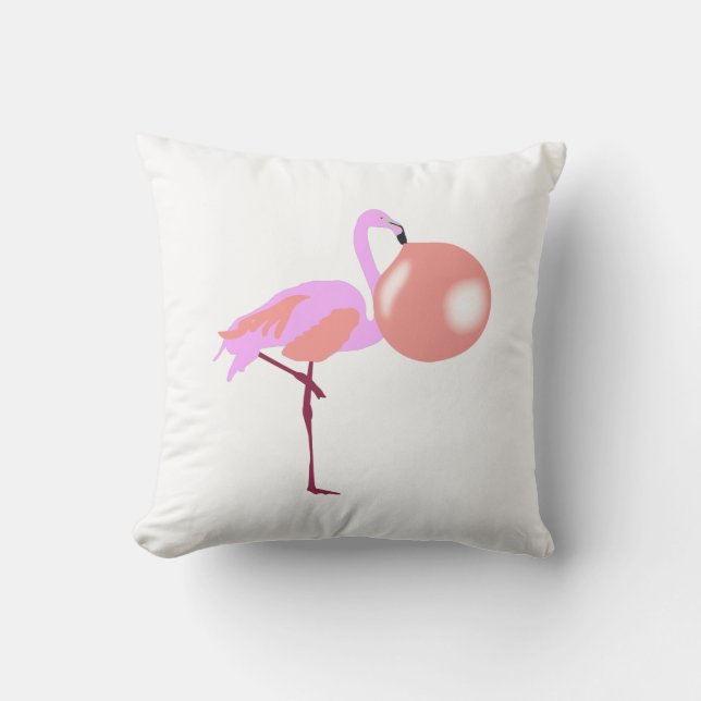 Funny Bubble Gum Flamingo Blflüge Blase Kissen (Vorderseite)