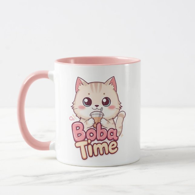 Funny Bubble Tee Anime Kitten Art Tasse (Links)