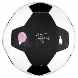 Funny Bubblegum Birds on a Wire Black Fußball