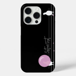 Funny Bubblegum Birds on a Wire Black iPhone 16 Hülle