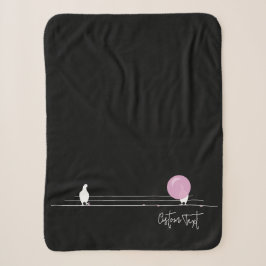 Funny Bubblegum Birds on a Wire Black Sherpadecke
