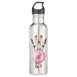 Funny Bubblegum Giraffe Edelstahlflasche