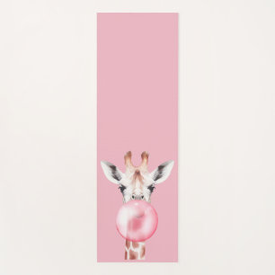 Funny Bubblegum Giraffe Yogamatte