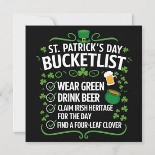 Funny Bucket List feiert St Patrick's Day Einladung