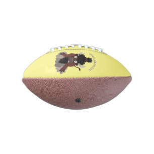 Funny buffalo bison cartoon illustration football