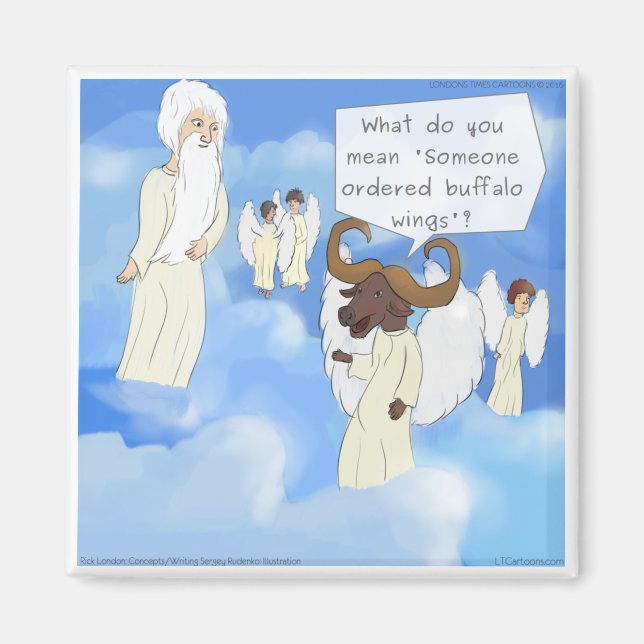 Funny Buffalo Flügel im Himmel Geschenk Magnet (Vorne)