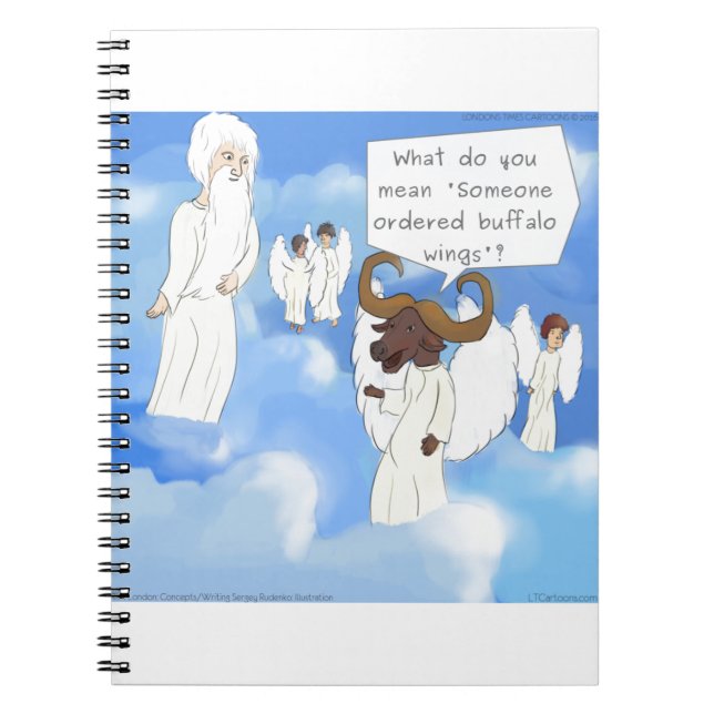 Funny Buffalo Flügel im Himmel Geschenk Notizblock (Vorderseite)