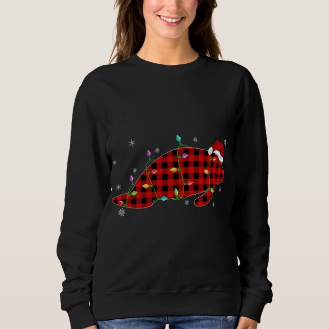 Funny Buffalo Kariert Familienmatching Manatee Chr Sweatshirt (Vorderseite)