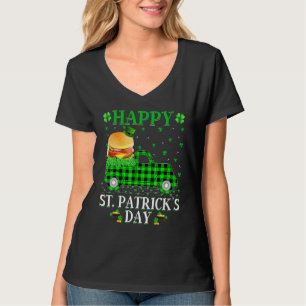 Funny Buffalo Kariert Green Truck Burger St Patric T-Shirt