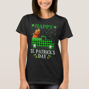 Funny Buffalo Kariert Green Truck Butterfly St Pat T-Shirt
