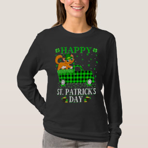 Funny Buffalo Kariert Green Truck Cat St Patrick s T-Shirt