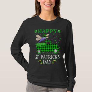 Funny Buffalo Kariert Green Truck Dragonfly St Pat T-Shirt