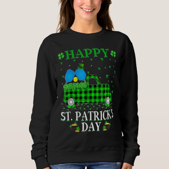 Funny Buffalo Kariert Green Truck Pickleball St. P Sweatshirt (Vorderseite)