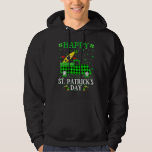 Funny Buffalo Kariert Grüner LKW Kayaking St. Patr Hoodie