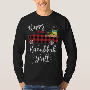 Funny Buffalo Kariert Happy Hanukkah Y'all Red Tru T-Shirt