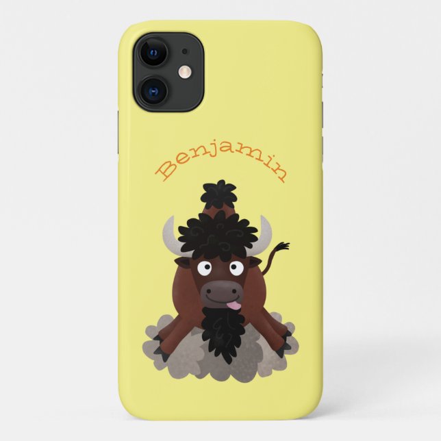 Funny Büffel Bison Cartoon Illustration Case-Mate iPhone Hülle (Rückseite)