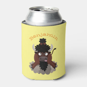 Funny Büffel Bison Cartoon Illustration Dosenkühler
