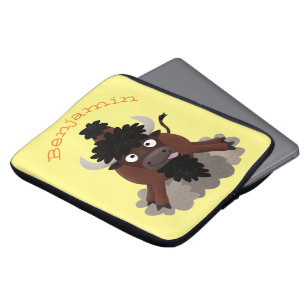 Funny Büffel Bison Cartoon Illustration Laptopschutzhülle