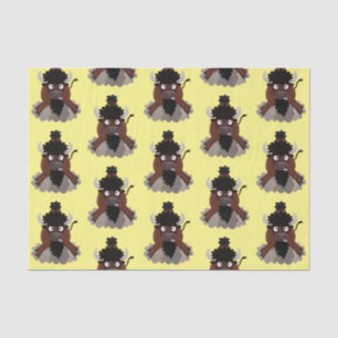 Funny Büffel Bison Cartoon Illustration Seidenpapier