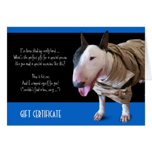Funny Bull Terrier Carte Cadeau