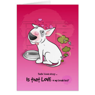 Funny Bull Terrier Carton Card LOVE
