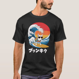 Funny Bull Terrier Japanisch Kanagawa Wave Dog T-Shirt